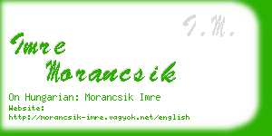 imre morancsik business card